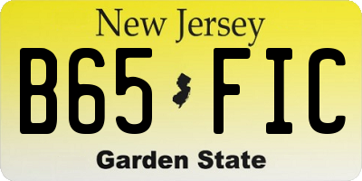 NJ license plate B65FIC