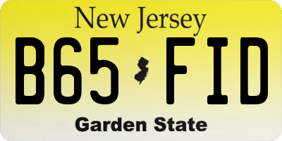 NJ license plate B65FID