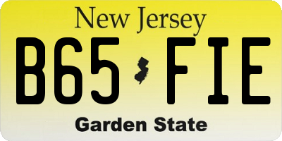NJ license plate B65FIE