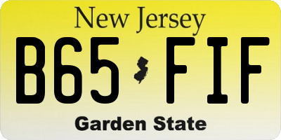 NJ license plate B65FIF