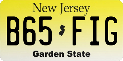 NJ license plate B65FIG