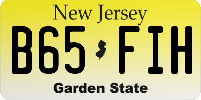 NJ license plate B65FIH