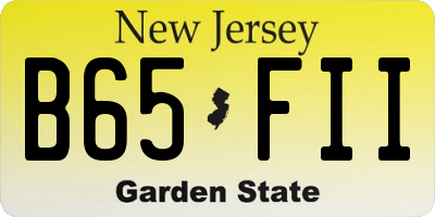 NJ license plate B65FII