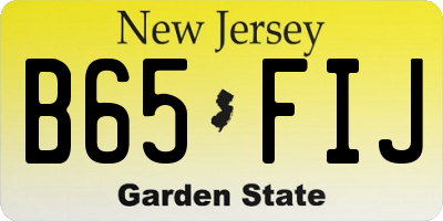 NJ license plate B65FIJ