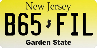 NJ license plate B65FIL