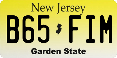 NJ license plate B65FIM