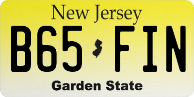 NJ license plate B65FIN