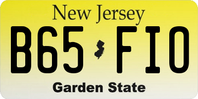 NJ license plate B65FIO