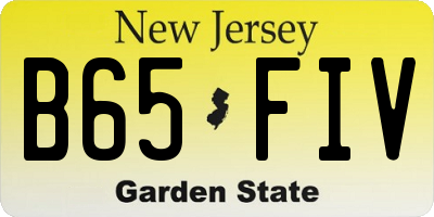 NJ license plate B65FIV