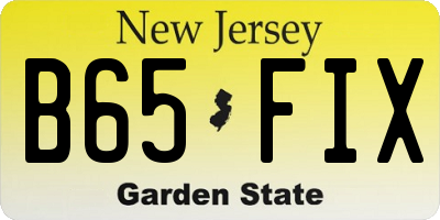 NJ license plate B65FIX