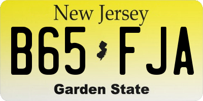 NJ license plate B65FJA