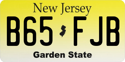 NJ license plate B65FJB