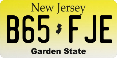 NJ license plate B65FJE