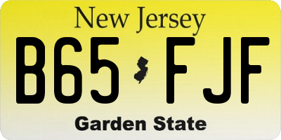 NJ license plate B65FJF