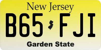 NJ license plate B65FJI