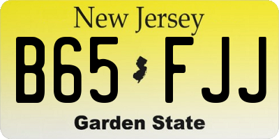NJ license plate B65FJJ