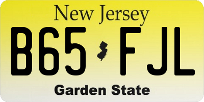 NJ license plate B65FJL