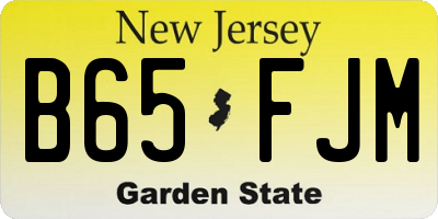 NJ license plate B65FJM