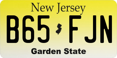 NJ license plate B65FJN