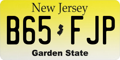 NJ license plate B65FJP