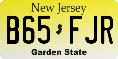 NJ license plate B65FJR
