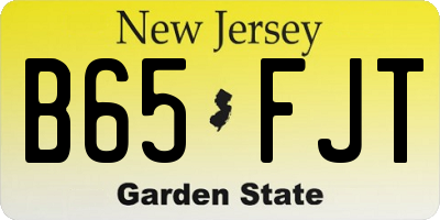 NJ license plate B65FJT