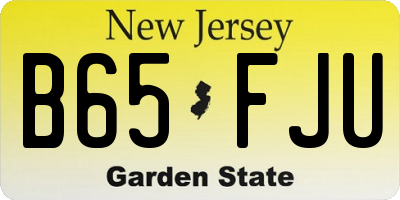 NJ license plate B65FJU
