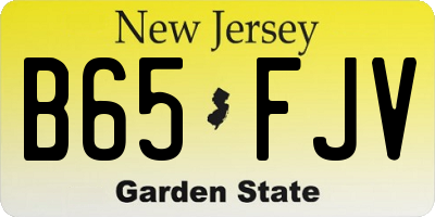 NJ license plate B65FJV