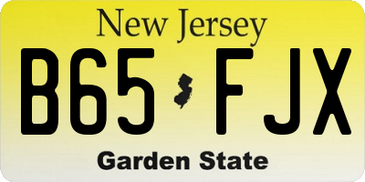NJ license plate B65FJX