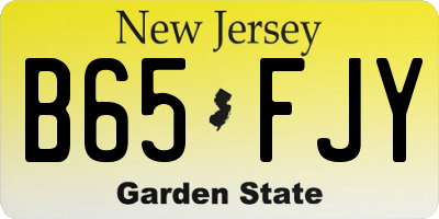 NJ license plate B65FJY
