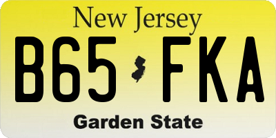 NJ license plate B65FKA