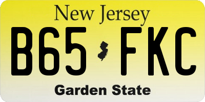 NJ license plate B65FKC