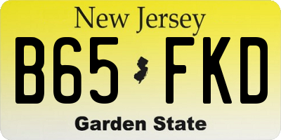 NJ license plate B65FKD