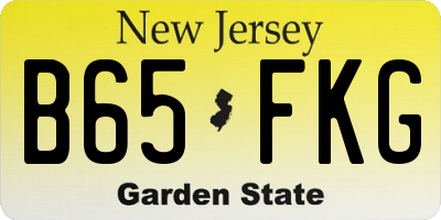 NJ license plate B65FKG