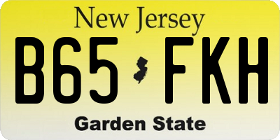 NJ license plate B65FKH