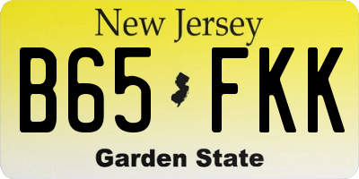 NJ license plate B65FKK