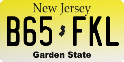 NJ license plate B65FKL