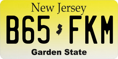 NJ license plate B65FKM