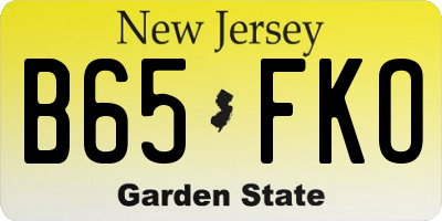 NJ license plate B65FKO