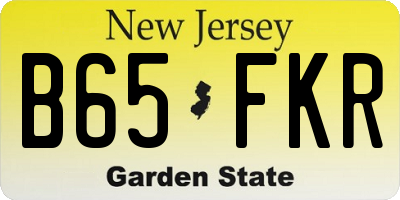 NJ license plate B65FKR