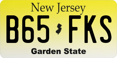 NJ license plate B65FKS