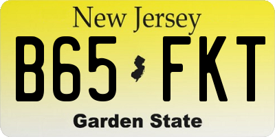 NJ license plate B65FKT