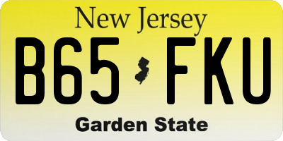 NJ license plate B65FKU