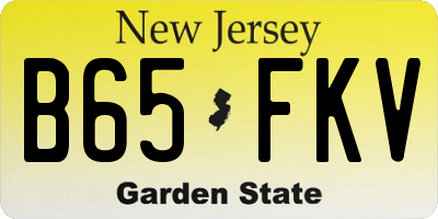 NJ license plate B65FKV