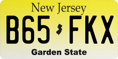 NJ license plate B65FKX