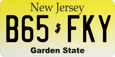 NJ license plate B65FKY