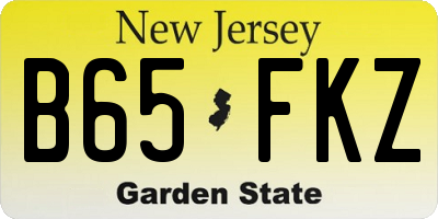 NJ license plate B65FKZ