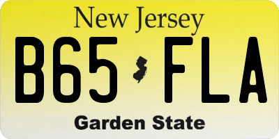 NJ license plate B65FLA