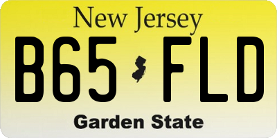 NJ license plate B65FLD