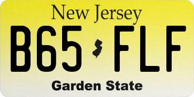 NJ license plate B65FLF